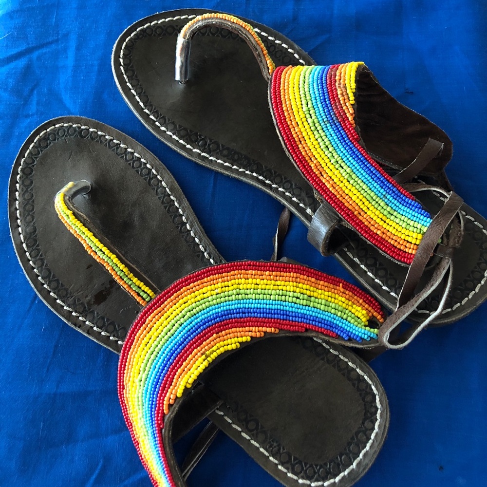 Hand beaded sandals